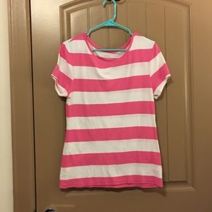 Old navy pink and white T-shirt